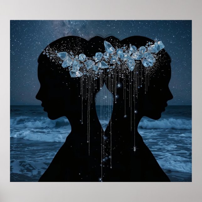 Twin Souls Beneath the Stars Poster (Framsidan)