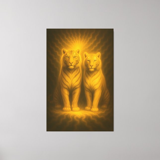 Twin Sunlit Guardians | ManJiangHong Fine Art   Canvastryck (Framsida)