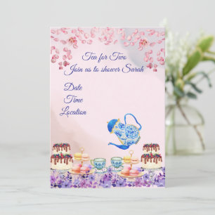 Twin Tea for Two Baby Shower-inbjudan Inbjudningar