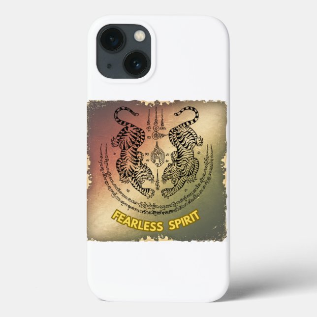 Twin Tigers Sak Yant iphone case | Fearless Spirit (Baksida)