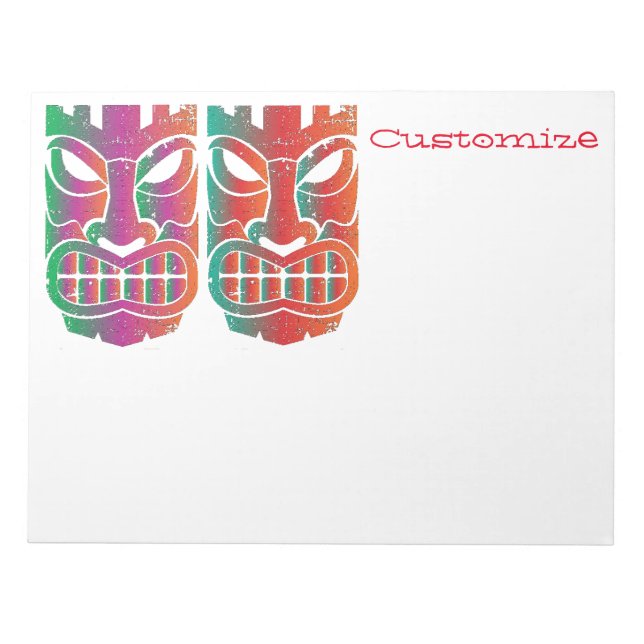 Twin Tiki Sculpture Thunder_Cove Anteckningsblock (Framsida)