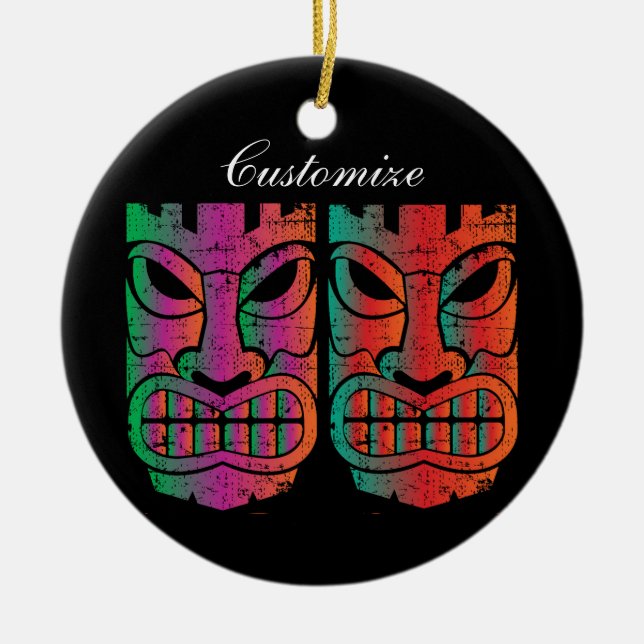 Twin Tiki Sculpture Thunder_Cove Julgransprydnad Keramik (Framsidan)