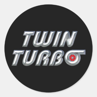 Twin Turbo Runt Klistermärke