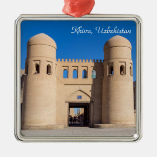 Twin turted Väster Grind-Khiva, Uzbekistan Julgransprydnad Metall