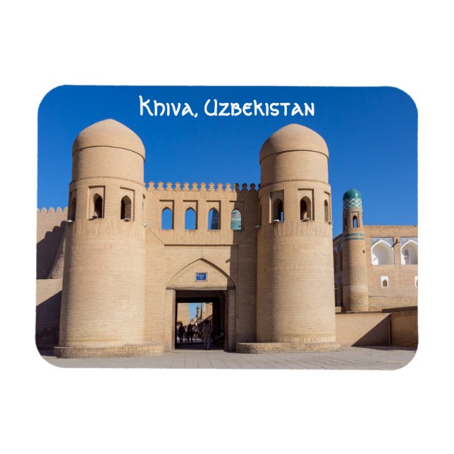 Twin turted Väster Grind-Khiva, Uzbekistan Magnet (Horisontell)