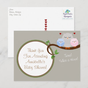 Twin Uggla Boy & Girl Tack Postcard Vykort
