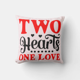 Twin Valentines- Two Hearts One Love Pillow Kudde