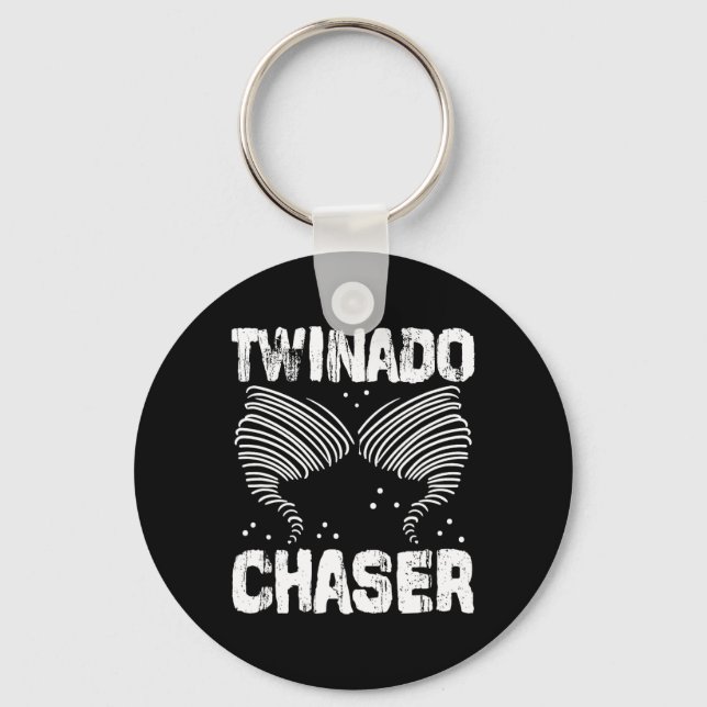 Twinado Chaser Funny Mamma Pappa Twin Parents Nyckelring (Framsida)