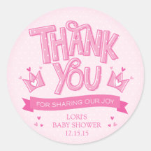 Twincess Twin Girls Baby Shower Tack Sticker