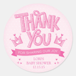 Twincess Twin Girls Baby Shower Tack Sticker Runt Klistermärke