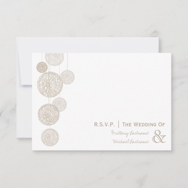Twine Globes Bröllop R.S.V.P. OSA Kort (Framsida)