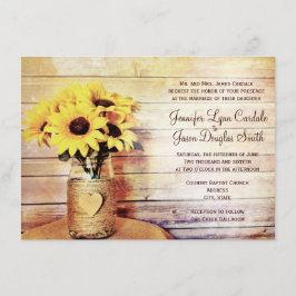 Twine Wrapped Mason Burk SolrosBröllopsinbjudninga Inbjudningar