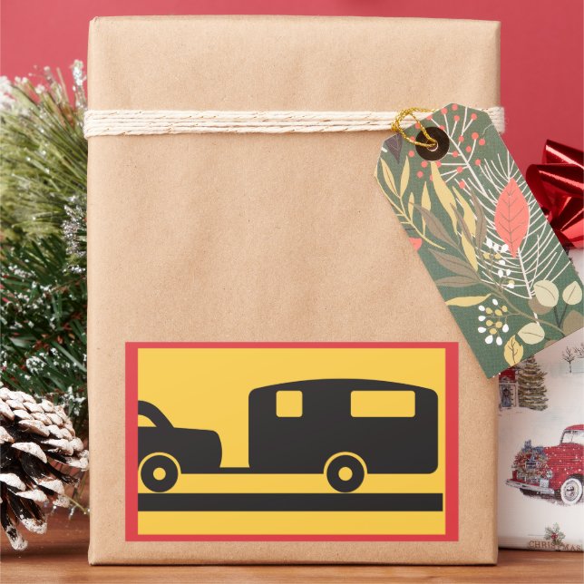 Twing A Caravan Rektangulärt Klistermärke (Semester)