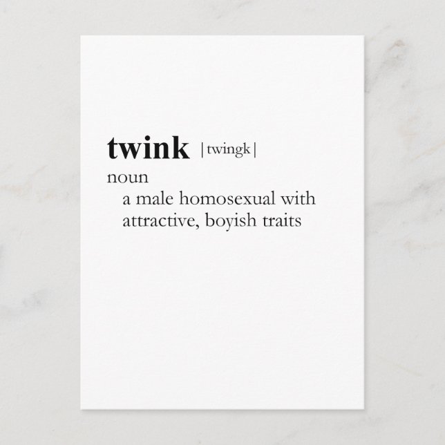 TWINK (definition) Vykort (Framsida)