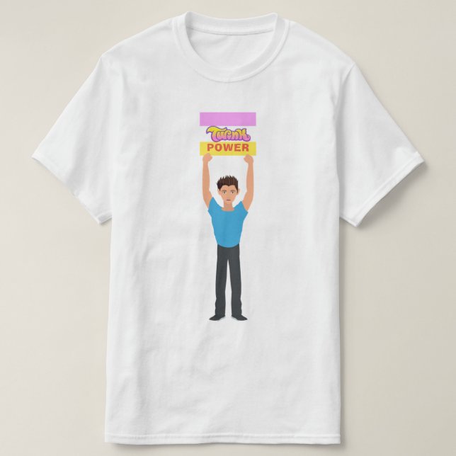 Twink Power HBTQ+ Gay Pride T Shirt (Design framsida)