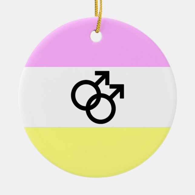 Twink Pride Flagga Julgransprydnad Keramik (Framsidan)