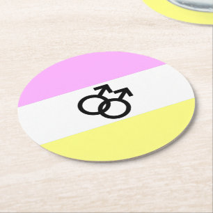 Twink Pride Flagga Underlägg Papper Rund