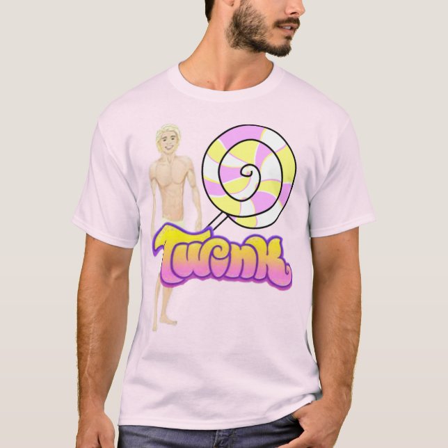 Twink Pride Lollipop Herr Basic T-Shirt (Framsida)