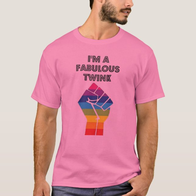 Twink prideskjorta tee shirt (Framsida)