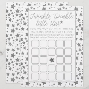 Twink, Twinkle Little Star Baby Shower Bingo