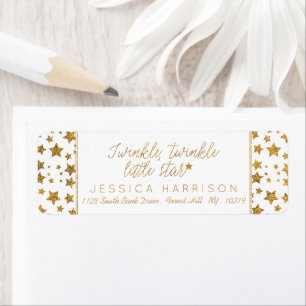 Twink, Twinkle Little Star Baby Shower Returadress Etikett