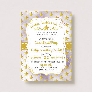 Twink, Twinkle Little Star Gender Reveal Party Inbjudningar