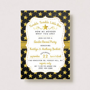 Twink, Twinkle Little Star Gender Reveal Party Inbjudningar