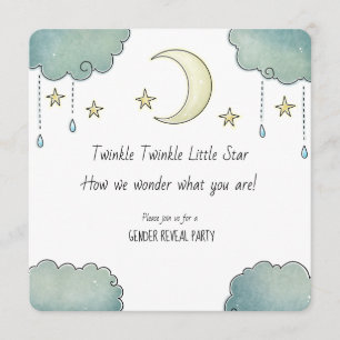 Twinke Twinkle Star Gender Reveal babydusch Inbjudningar
