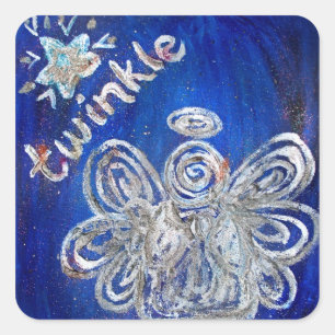 Twinkle Angel Sticker Fyrkantigt Klistermärke