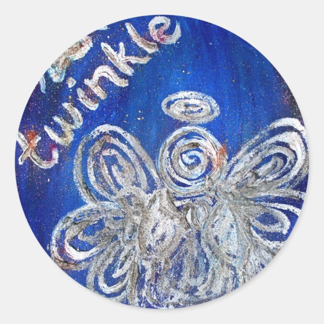 Twinkle Angel Sticker Runt Klistermärke (Framsida)