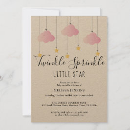 Twinkle Baby Sprinkle Rosa Rustic Allt i ett Inbjudningar