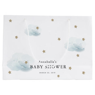 Twinkle Guld Stars & Blue Clouds Baby Shower