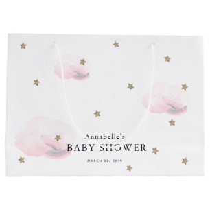 Twinkle Guld Stars & Rosa Clouds Baby Shower