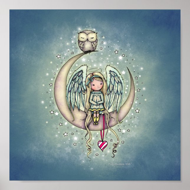 Twinkle Little Angel och Uggla Illustrated Art Poster (Framsidan)