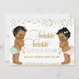 Twinkle Little Star Baby Gender Reveal Ethnic Inbjudningar