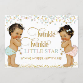 Twinkle Little Star Baby Könsbestämning Etnisk Inbjudningar