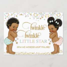 Twinkle Little Star Baby Könsbestämning Etnisk Inbjudningar