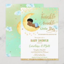 Twinkle Little Star Baby Shower African American Inbjudningar