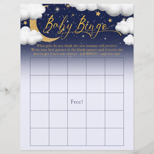 Twinkle Little Star Baby Shower Baby Bingo Game (Framsida)