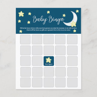 Twinkle Little Star Baby Shower Bingo-kort