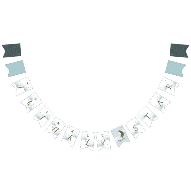 Twinkle Little Star Baby Shower Bunting Flaggor (Alla)