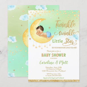 Twinkle Little Star Baby Shower Gender Neutral Inbjudningar