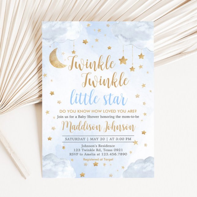 Twinkle Little Star Baby Shower Inbjudningar (Little Star Baby Shower Invitation)