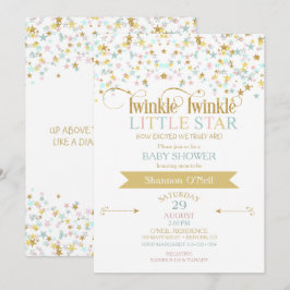 Twinkle Little Star Baby Shower Könsneutral Inbjudningar