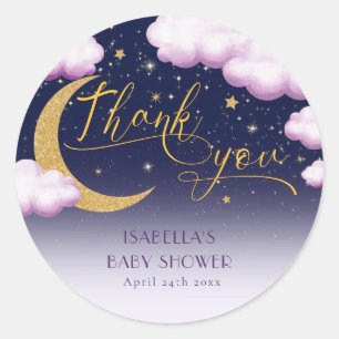 Twinkle Little Star Baby Shower Tack Runt Klistermärke