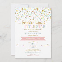 Twinkle Little Star Baby Shower Valfri Färg Inbjudningar