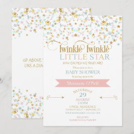 Twinkle Little Star Baby Shower Valfri Färg Inbjudningar
