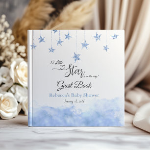 Twinkle Little Star Blå Moln Pojke Bebis Shower Gästböcker