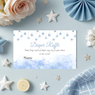 Twinkle Little Star Blue Boy Baby Shower Blöja Tilläggskort