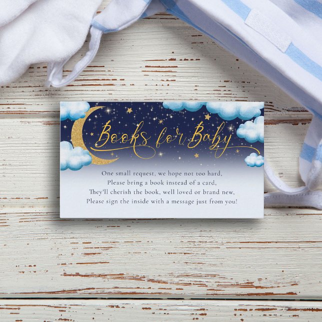 Twinkle Little Star Blue Boy Baby Shower Bokar Tilläggskort (Skapare uppladdad)